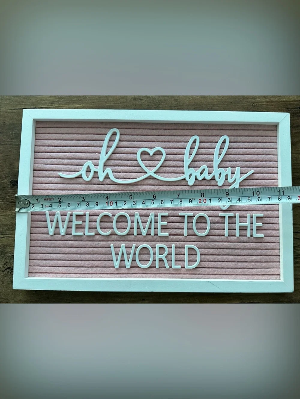 Hobby Lobby “Oh Baby” Pink Felt Letter Board Wall Decor Nursery Baby Shower Sign